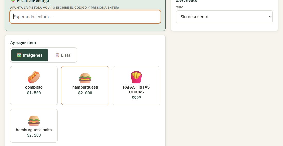 Venta en el food truck con productos por imagen